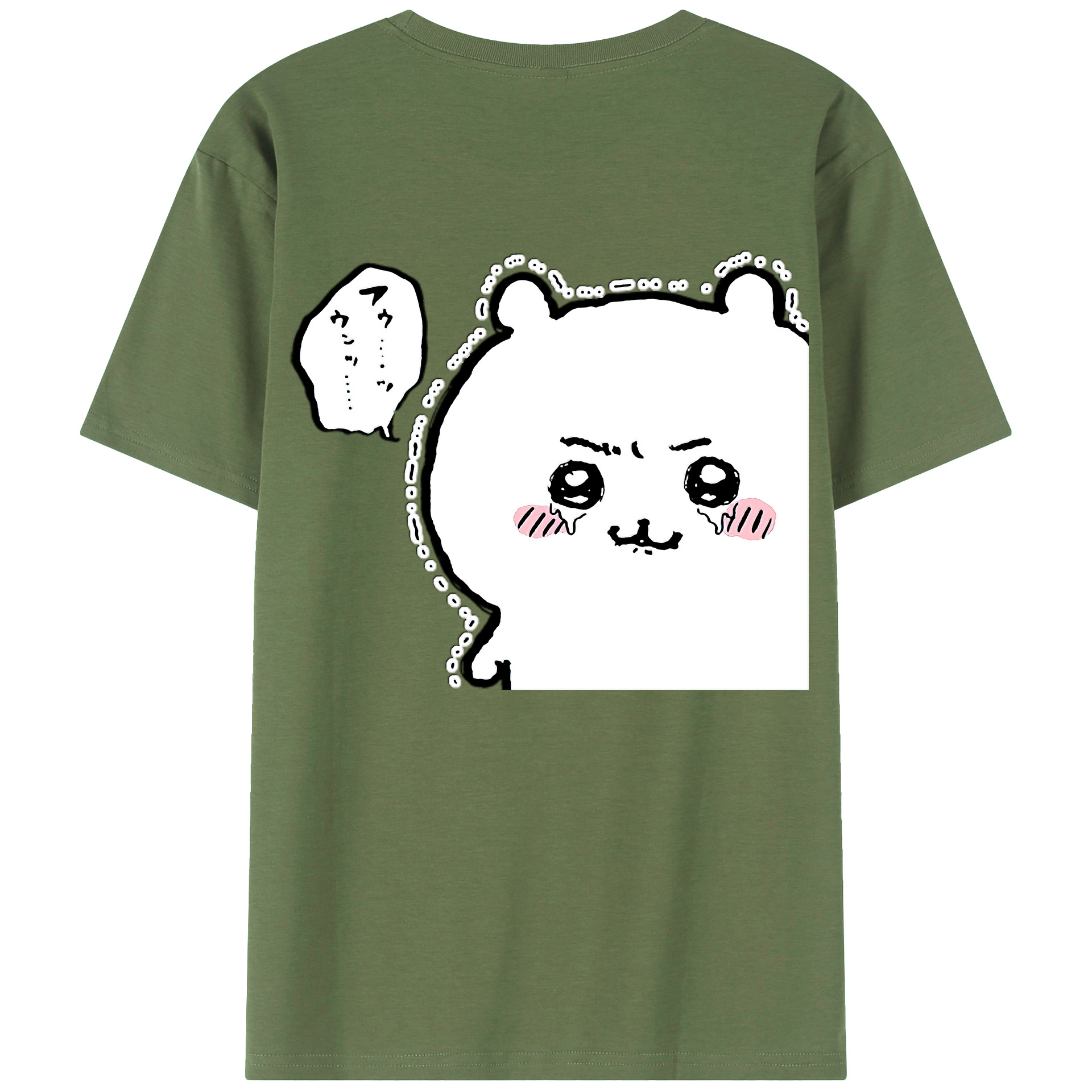 （画像用） ちいかわ ちいかわ Chii-kawa chiikawa 綿100％ メンズ半袖Tシャツ（バックプリント） 通気性